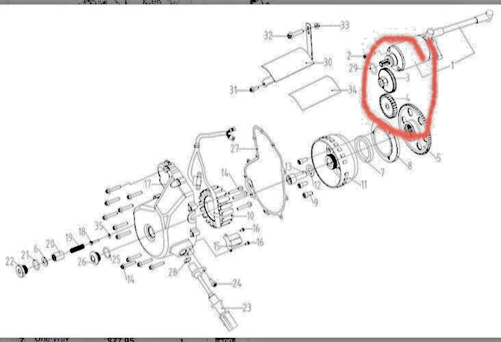 Atomik ProX 250cc Starter Stator Double Gear Reduction Gear P-21040109201