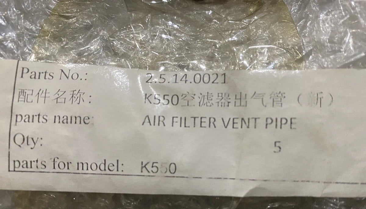 Atomik Krusher 550cc K550 Air Filter Vent Pipe 2.5.14.0021 BUYANG Quad