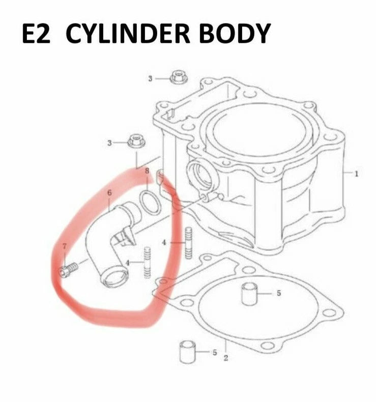 Atomik ATX500 500cc Water Inlet Neck, Union Comp, Water Hose Housing 505P003LBX
