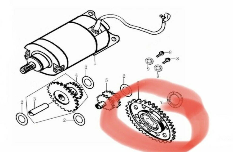 Atomik ProX 250 250cc Starter Gear Assembly Crossfire CF250 2142A-I27-0000 56T