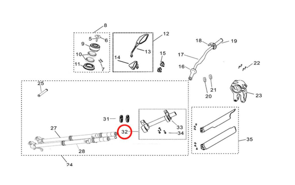 Surron Light Bee Steering Stem With Triple Tree Clamps (KKE/DNM front fork - 2025 & Earlier)), image 3