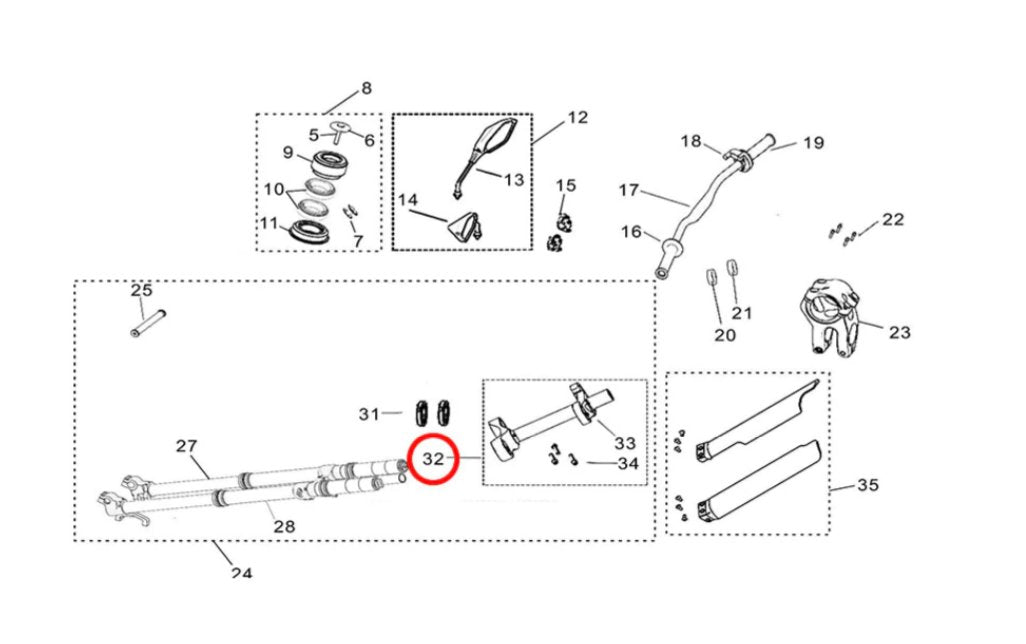 Surron Light Bee Steering Stem With Triple Tree Clamps (KKE/DNM front fork - 2025 & Earlier)), image 3