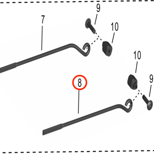 Surron Storm Bee Battery Support Rod (REAR LEFT)