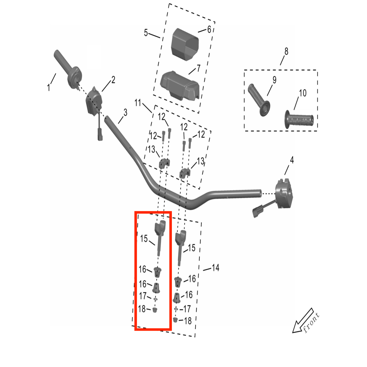Surron Storm Bee Handlebar Mount Assembly, image 3