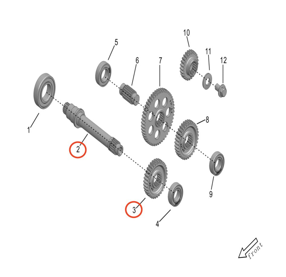 Surron Storm Bee Output Shaft and Gear Assembly, image 4