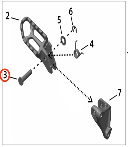 Surron Ultra Bee Footpeg Mounting Pin, image 3