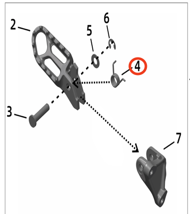 Surron Ultra Bee Footpeg Return Spring (RIGHT), image 3