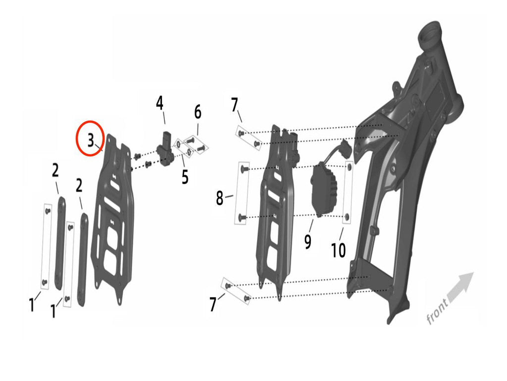 Surron Ultra Bee Front Battery Support Plate, image 2