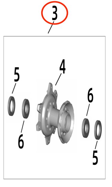 Surron Ultra Bee Front Wheel Hub Assembly, image 4