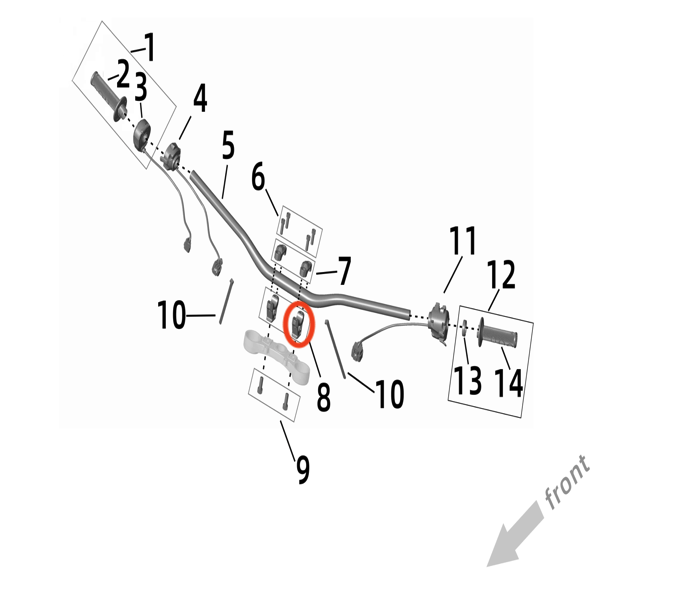 Surron Ultra Bee Handlebar Mounting Bracket, image 4