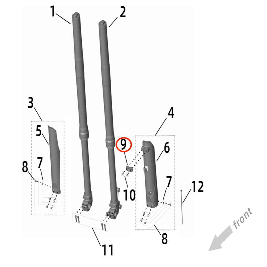 Surron Ultra Bee Left Fork Guard Brake Line Holder