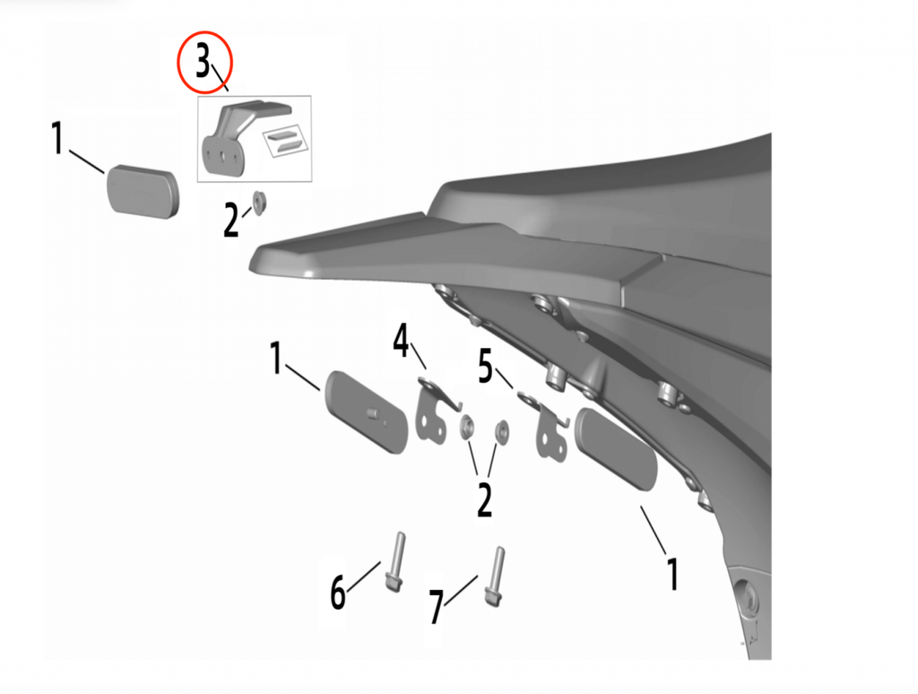 Surron Ultra Bee Rear Reflector Bracket, image 3