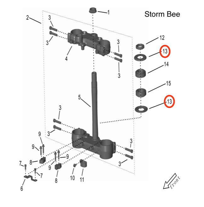 Surron Ultra Bee / Storm Bee Top Steering Head Gasket, image 2
